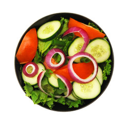 fresh vegetable salad on bowl