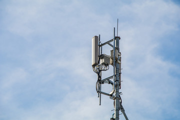 Internet pole blue sky background