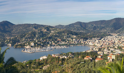 Fototapeta na wymiar Rapallo view - Tigullio gulf - Ligurian sea - Liguria - Italy