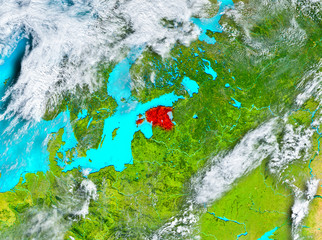 Estonia in red on Earth