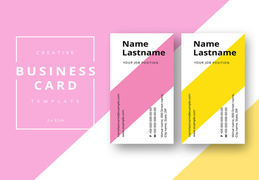 Business Card Layout with Oblique Color Bar 2