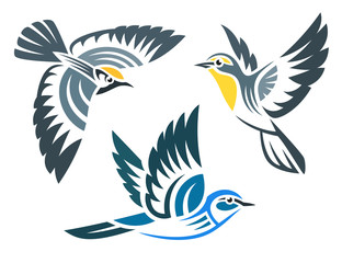Stylized Birds - Warblers