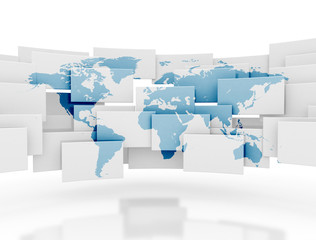 world map global technology background