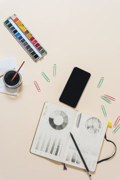 Artist's Desk Top View