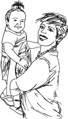 family mother and baby daughter