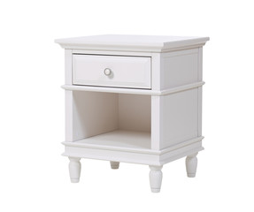 White wooden nightstand, with clipping path
