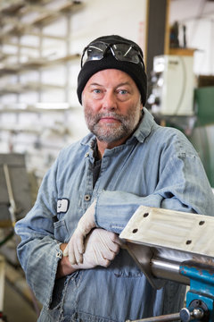 Portrait of a mature factory worker