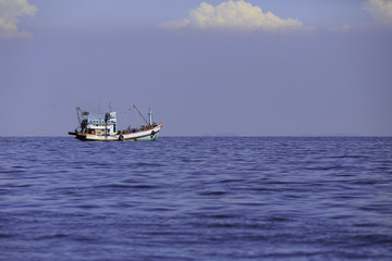 Fototapeta premium the fishing boat in the sea, Thailand