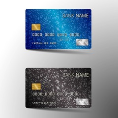  Modern credit card template design. With inspiration from the abstract. Vector illustration.Glossy plastic style.