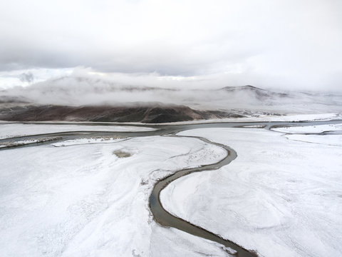 River in steppe