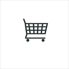 Shopping cart vector icon, supermarket trolley