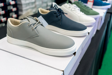 Casual shoes on white boxes for sale