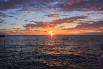 Beautiful sunset at sea.