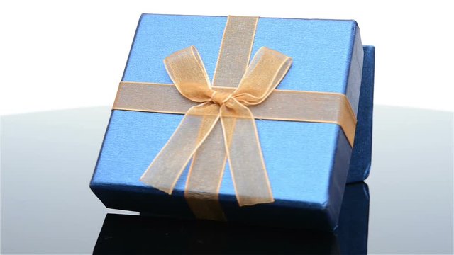 opened blue present box rotating loopable