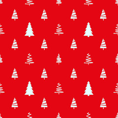 Obraz premium Seamless pattern with christmas trees. Abstract geometric wallpaper. Geometric art. Christmas trees. Print for textiles, fabrics, polygraphy, posters. Greeting cards. Bright texture