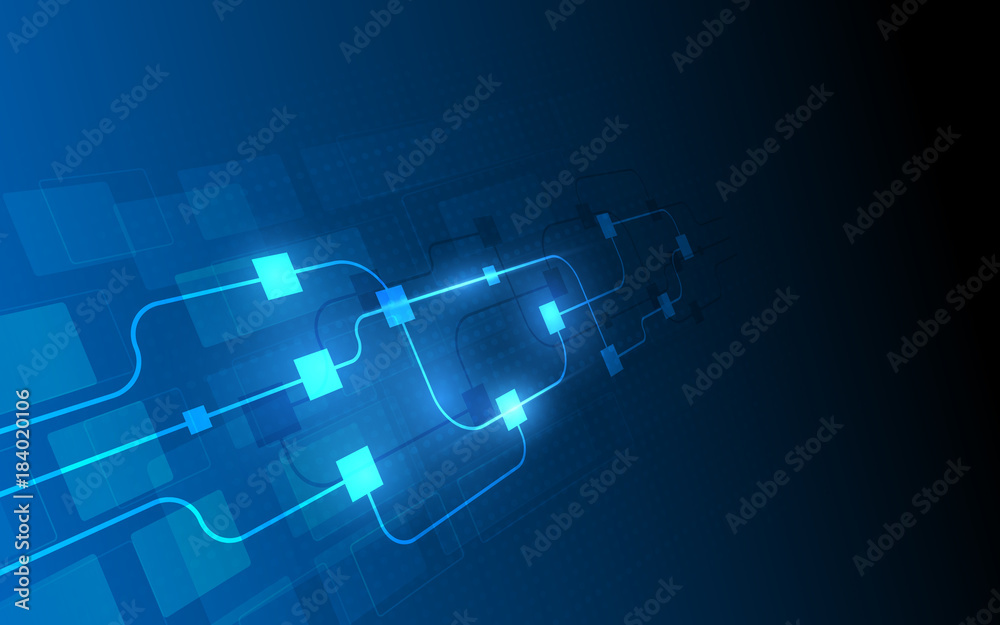 Poster abstract circuit networking blockchain concept background