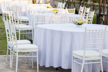 Table outdoor at wedding reception