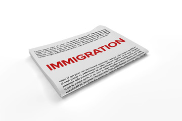 Immigration on Newspaper background