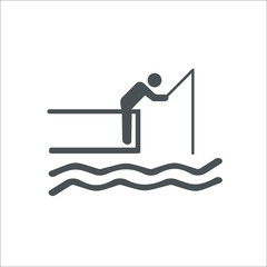 Fishing icon. Vector Illustration