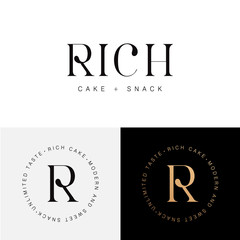 Rich Cake, Snack and Bakery Logo Template