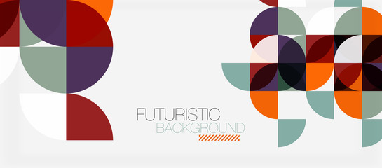 Obraz premium Geometric triangle and circle shape, wide abstract background