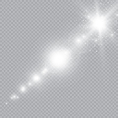 Abstract image of lighting flare. Set.