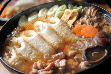 きりたんぽ鍋　Kiritanpo,Rice stick hot pot