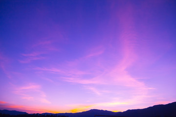 Sky with cloud at sunset time in good sunny day.