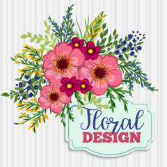 Beautiful floral design. Vector Illustration 