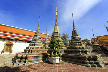 Fototapeta premium Pagoda at Wat Po the temple of Thailand