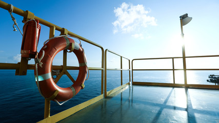 lifebuoy in offshore oil rig