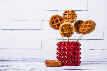 Traditional round Belgian waffles