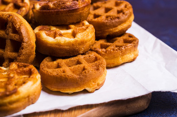 Traditional round Belgian waffles