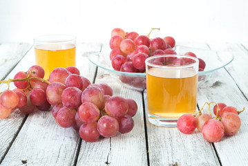 Two glasses of fresh grape juice