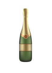 Champagne bottle on white background, vector