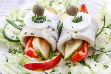 Pickled herring rolls