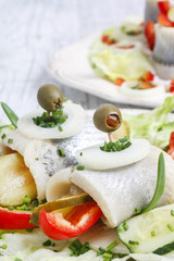 Pickled herring rolls