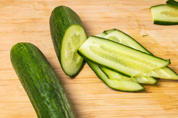 fresh cucumbers close-up