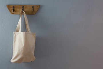 Handbag hanging on hook