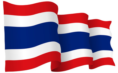 Thailand Flag Waving Vector Illustration