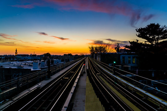 sunset in Queens New York