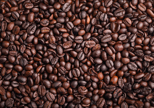 roasted coffee beans, can be used as a background © settaphan