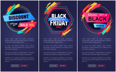 Discount Black Friday Web Page Vector Illustration