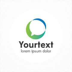 Consulting agency logo design, communication symbol, chatting vector logo template