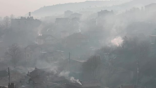 Air pollution stove burning dioxide smoke