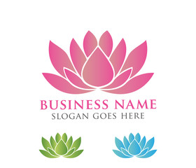 beautiful lotus flower vector logo design