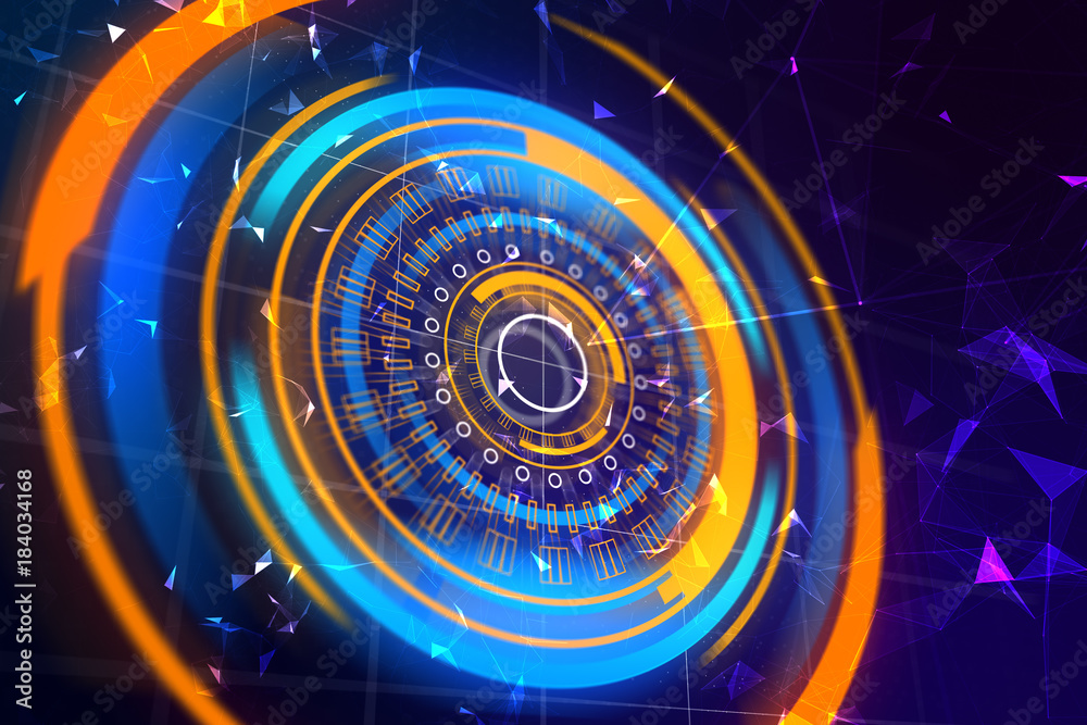 Poster round digital button backdrop