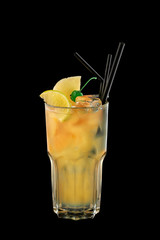 Orange cocktail with ice