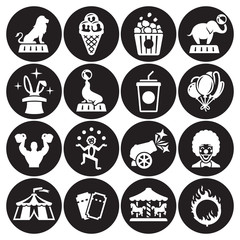 Circus icons collection set
