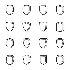 Shield icons set